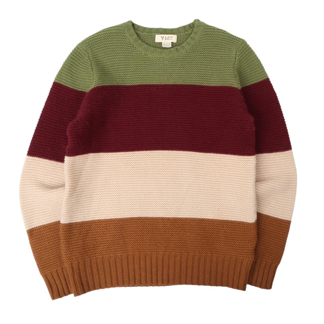 YMC 컬러 스트라이프 울 니트 스웨터 상품이미지1