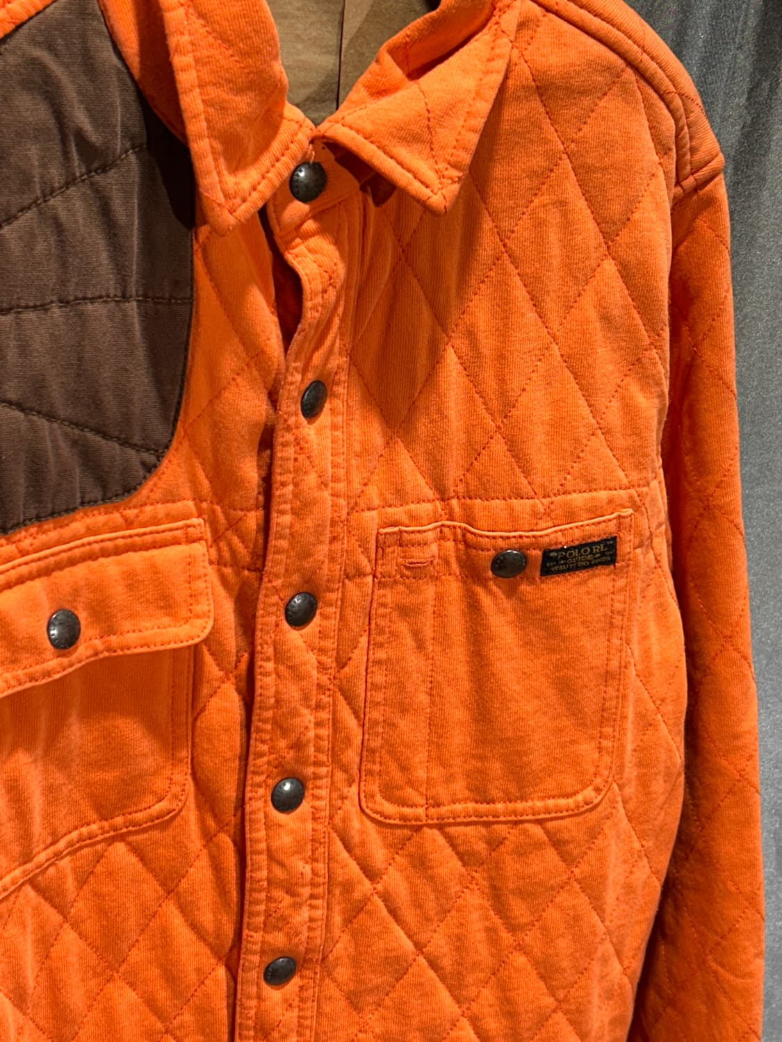 S 폴로랄프로렌 투포켓 퀼팅 패치 오렌지 자켓 상품이미지4