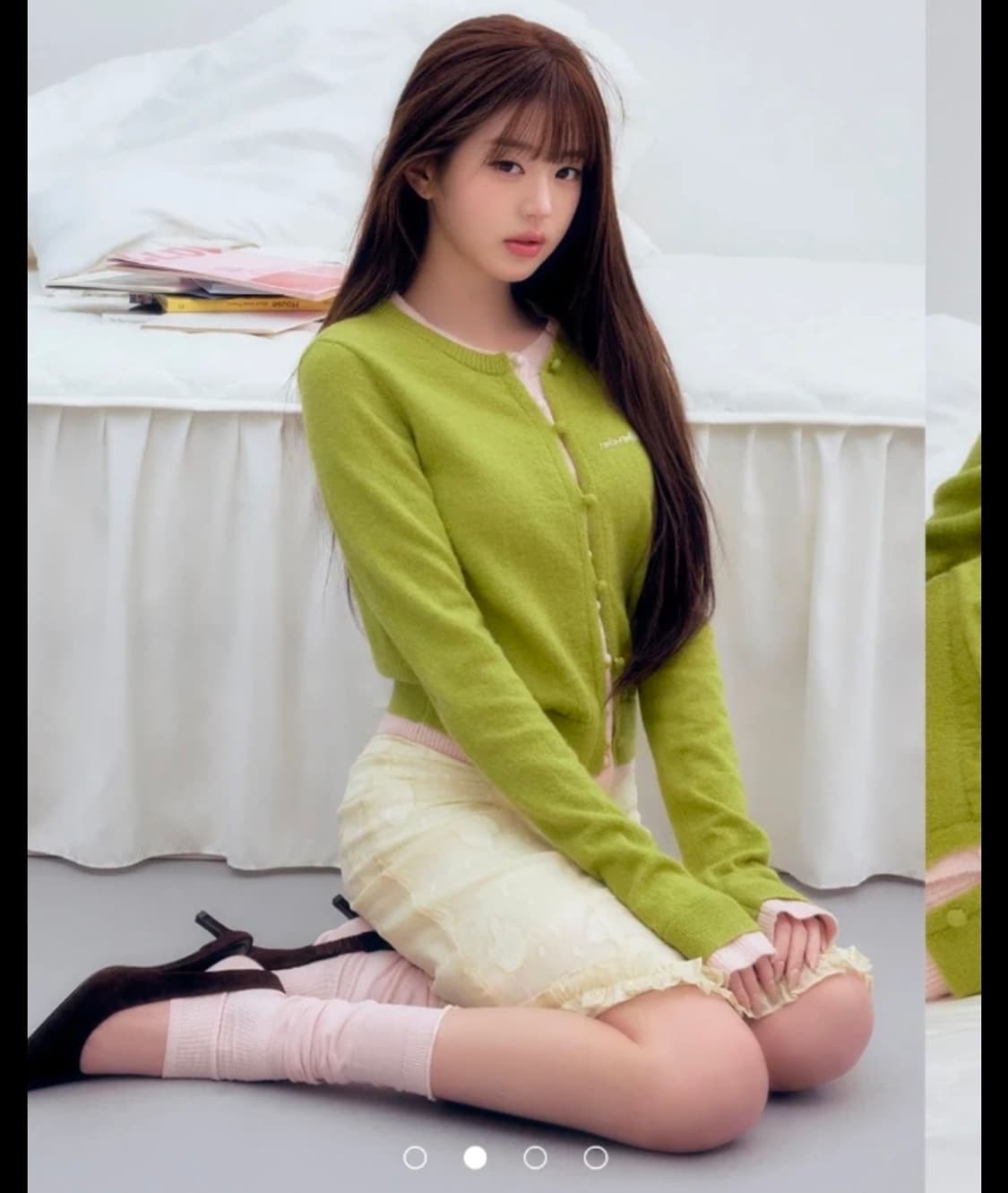 로라로라 올리브 핑크 레이어링 가디건 새상품  상품이미지1