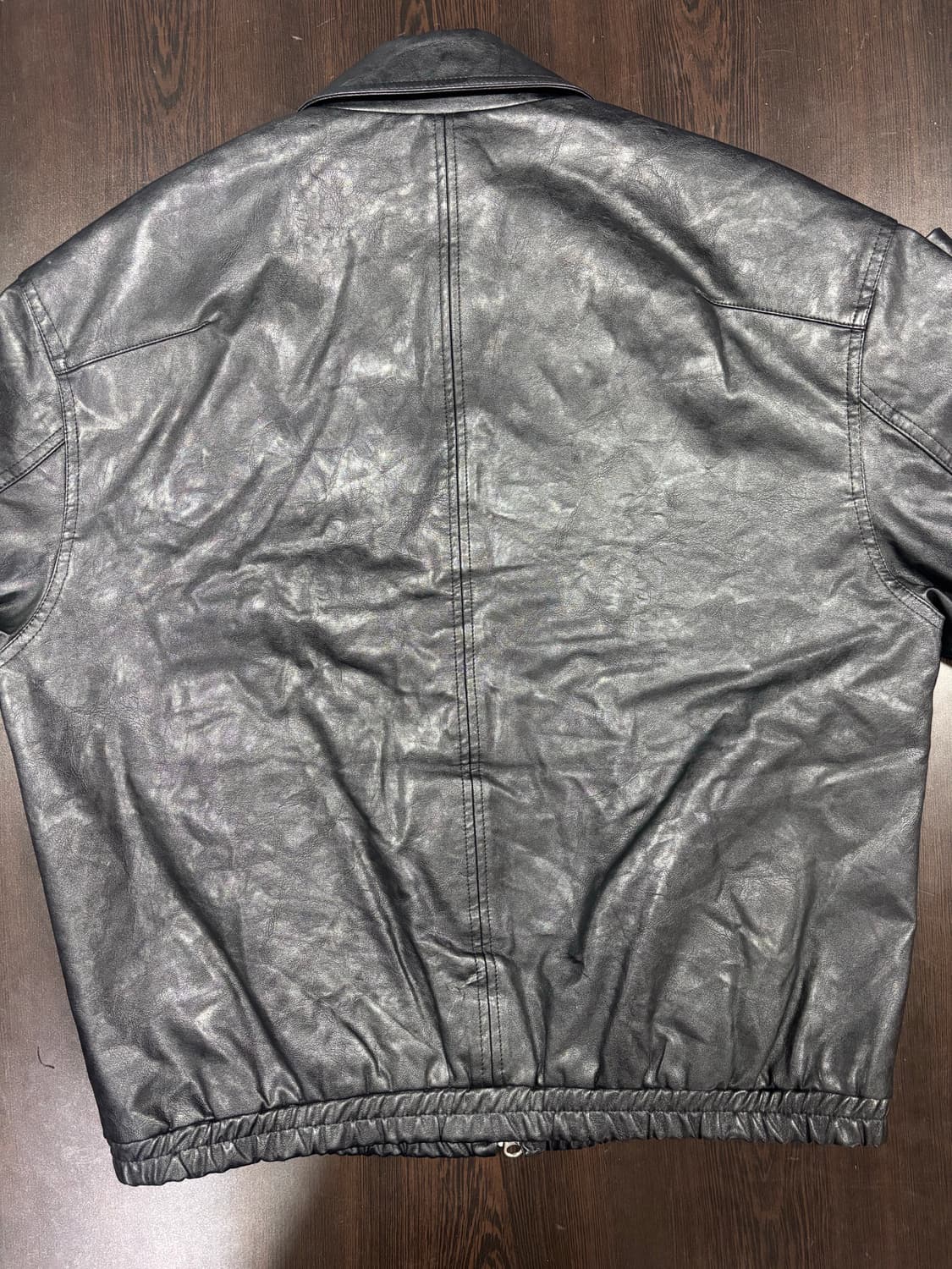 빈티지 블랙 레더 자켓 상품이미지7