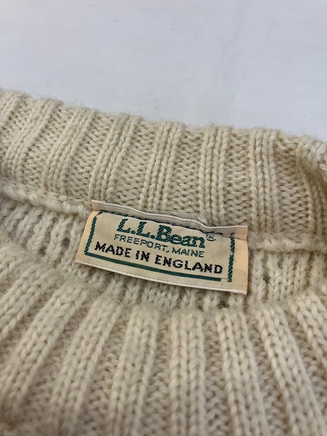 80-90s 엘엘빈 건지스웨터 아란 울 니트 상품이미지2