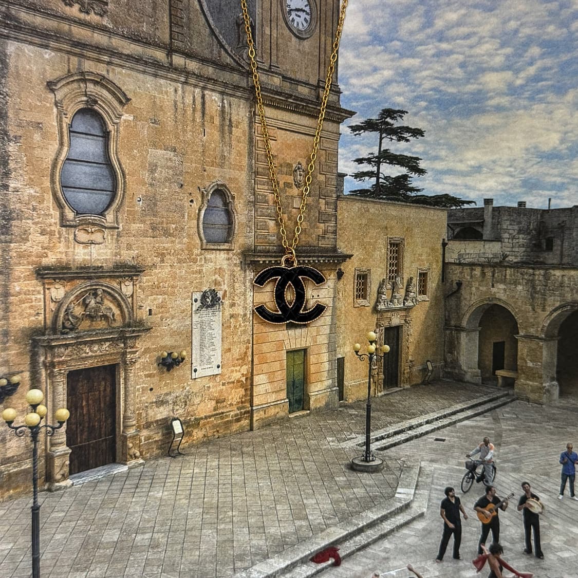 3Color  샤넬 크로커 엠보 CC로고 골드 목걸이 상품이미지4