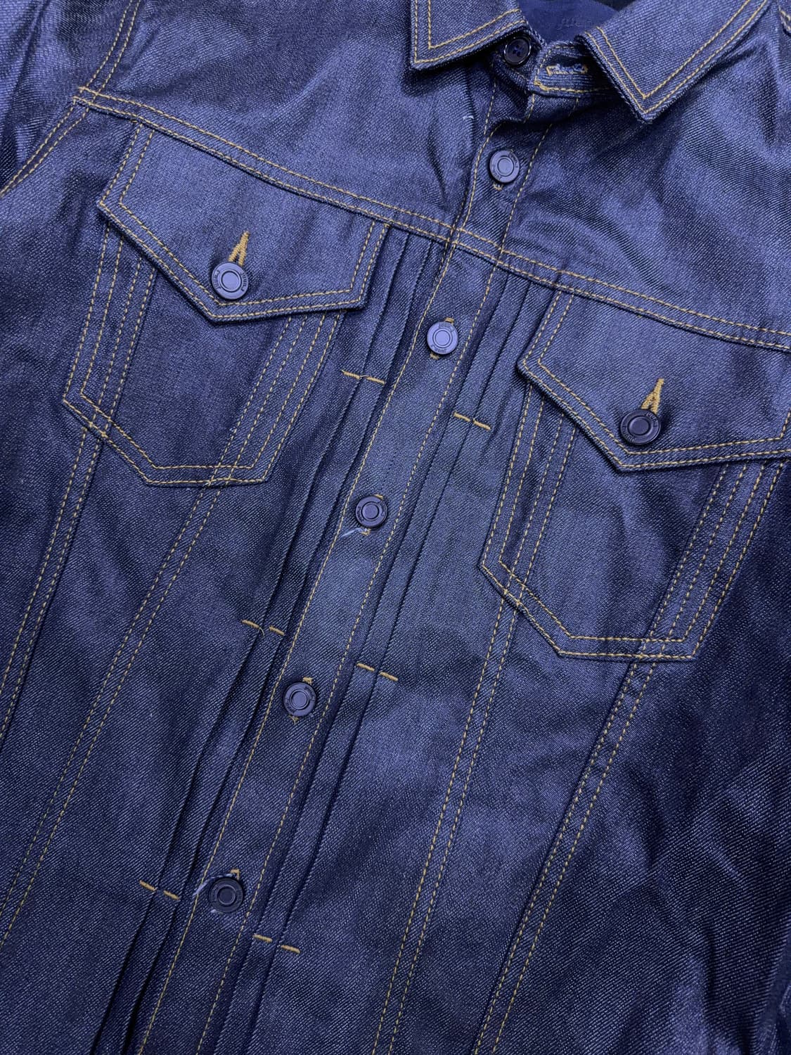 준지 청 데님자켓 셔츠 셔켓 딥인디고 48 상품이미지4