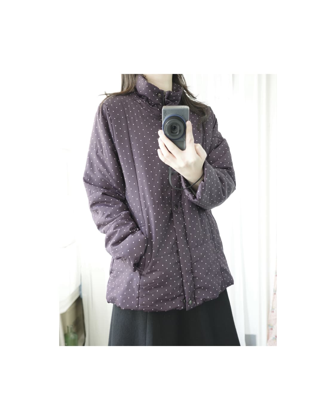 Purple dot fur jacket 상품이미지6