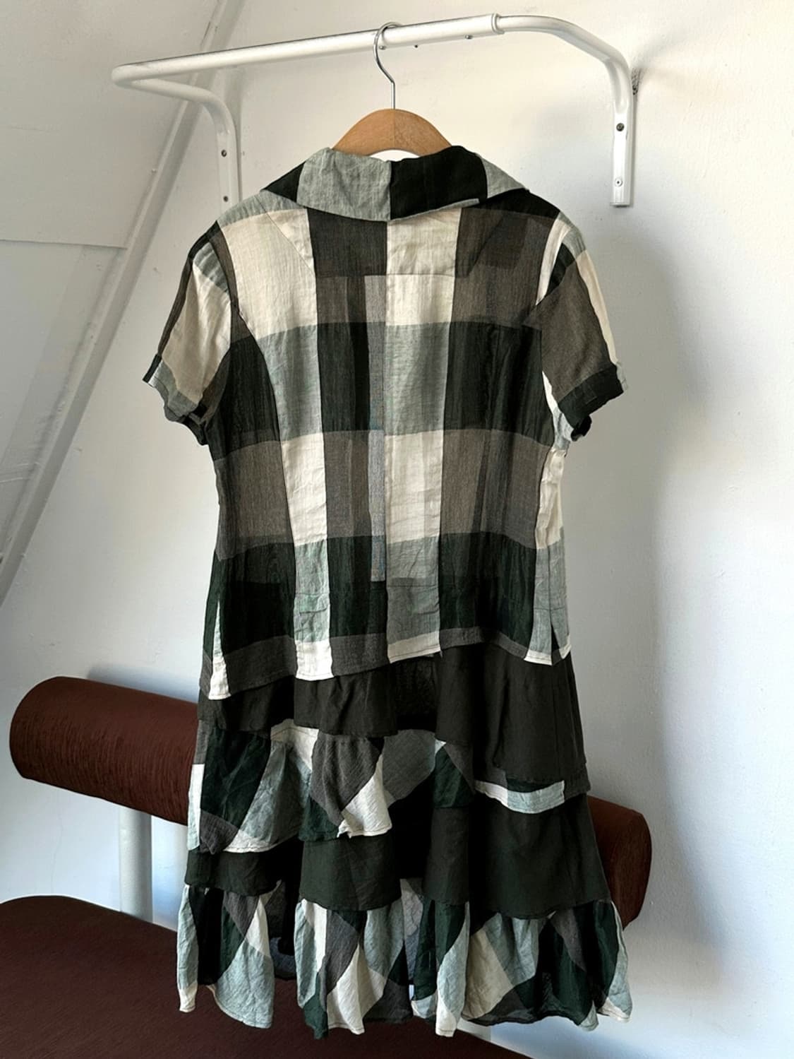 Cotton linen shirred panel design onepie 상품이미지3