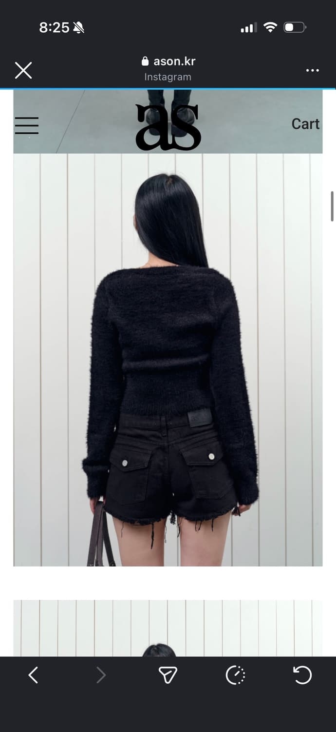 애즈온 반바지 SOLID BLACK SHORT PANTS  상품이미지2