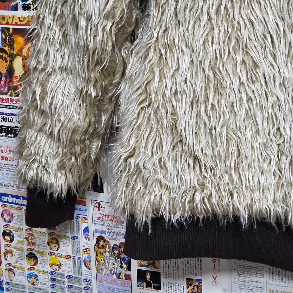 빈티지 에코 샤기 퍼 리버시블 카키 브라운 점퍼 상품이미지7