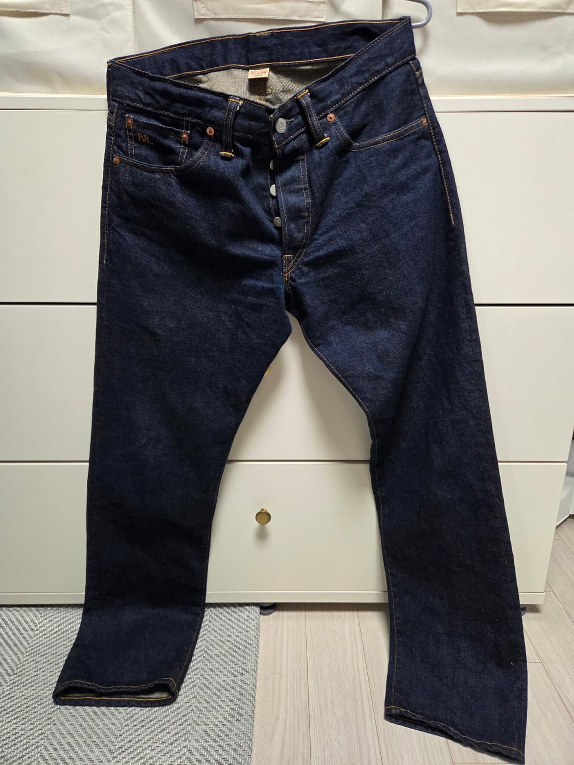 RRL 로우 스트레이트 원스 워시 셀비 지진 상품이미지1