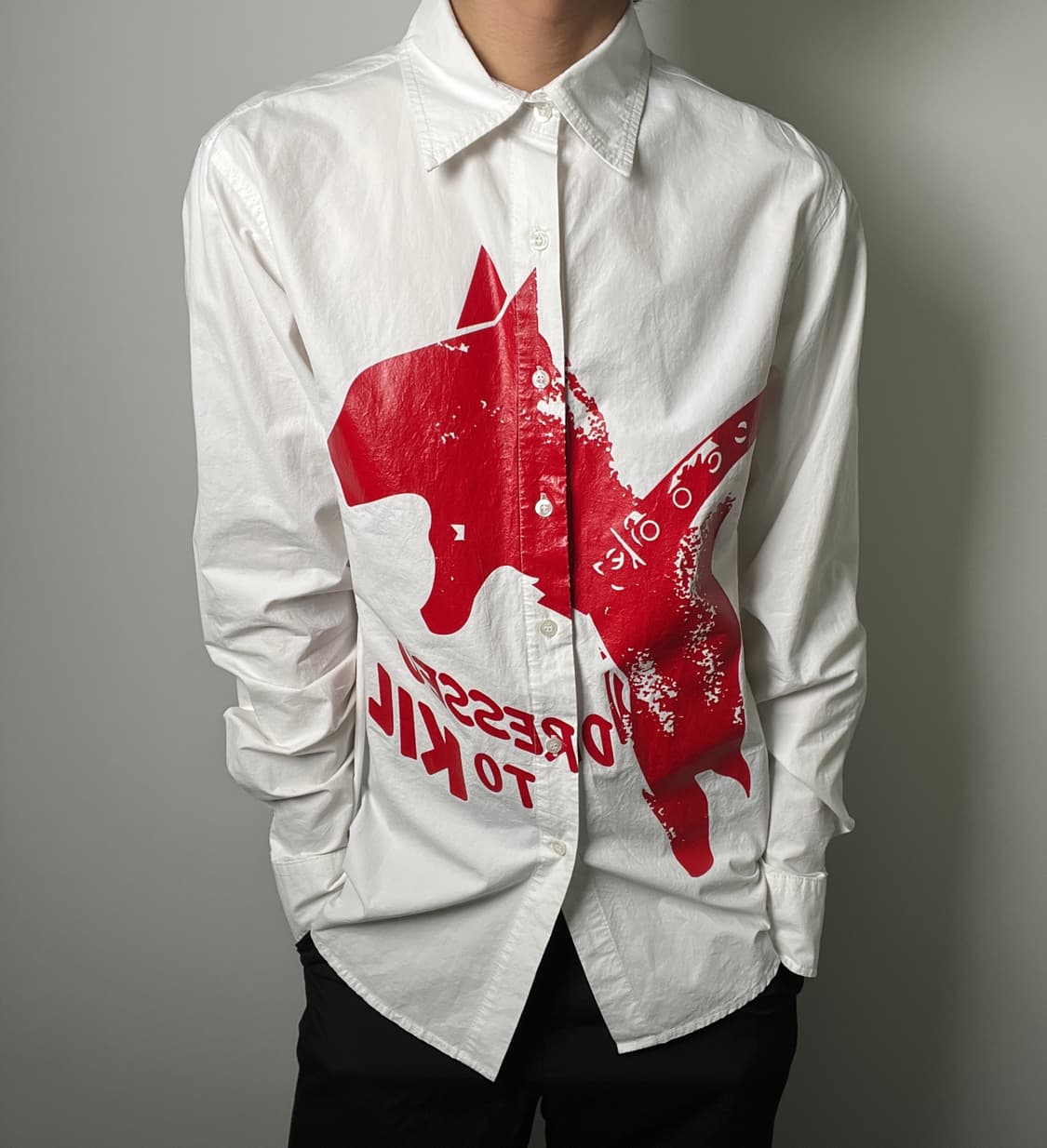 존 갈리아노 불테리어 그래픽 화이트 셔츠 M 상품이미지1