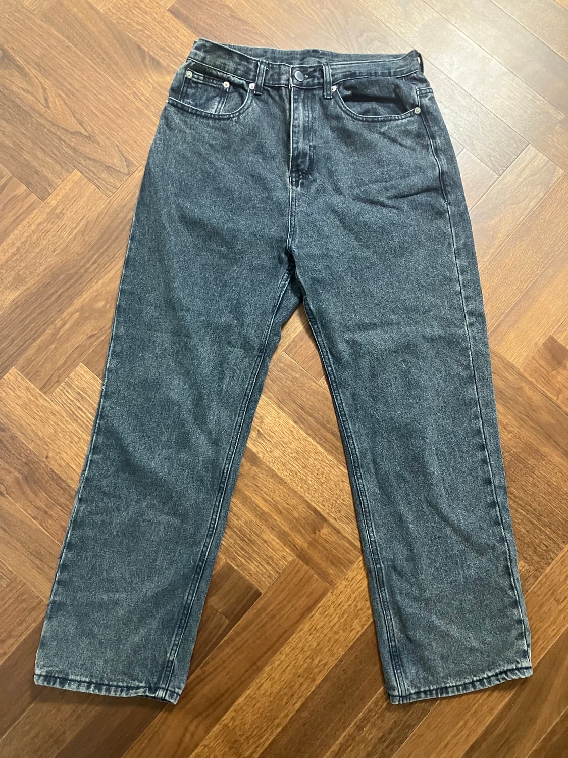 워싱 와이드 데님 팬츠 상품이미지2