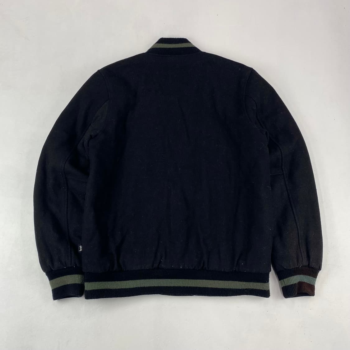 스투시 빅 S 레터맨 블랙 모직 바시티 자켓 (100) 상품이미지3