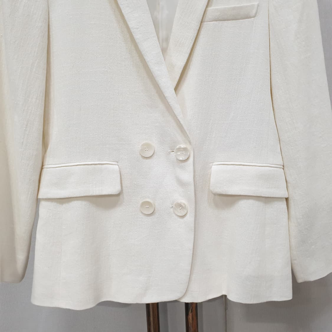 자라 더블 브레스티드 린넨 블레이저 자켓 XS 상품이미지3