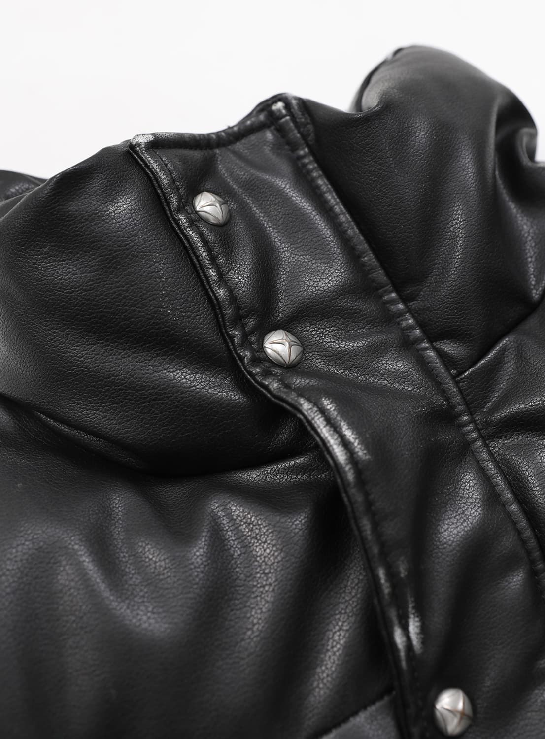 배드블러드 디스트레스드 레더 패딩 상품이미지5