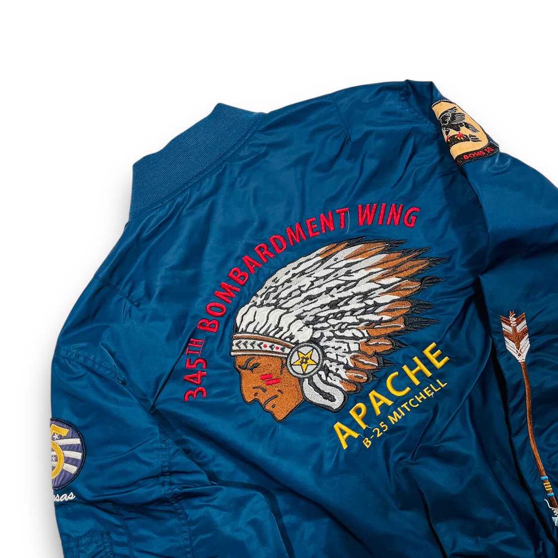 쇼트 인디안 자수 아처 아피치 Ma-1 네이비 자켓 상품이미지5