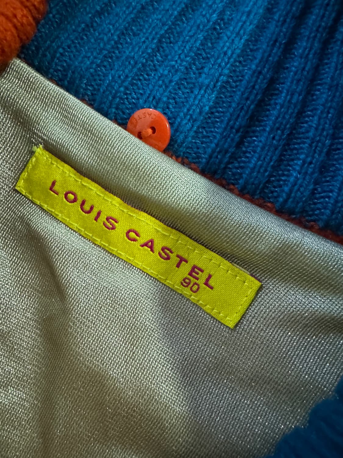 여성 루이까스텔 오렌지 방풍 니트 집업 S 상품이미지3