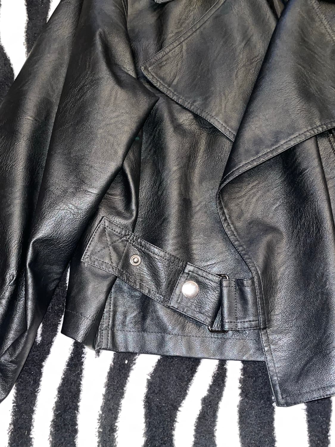 블랙 레더 자켓 상품이미지3