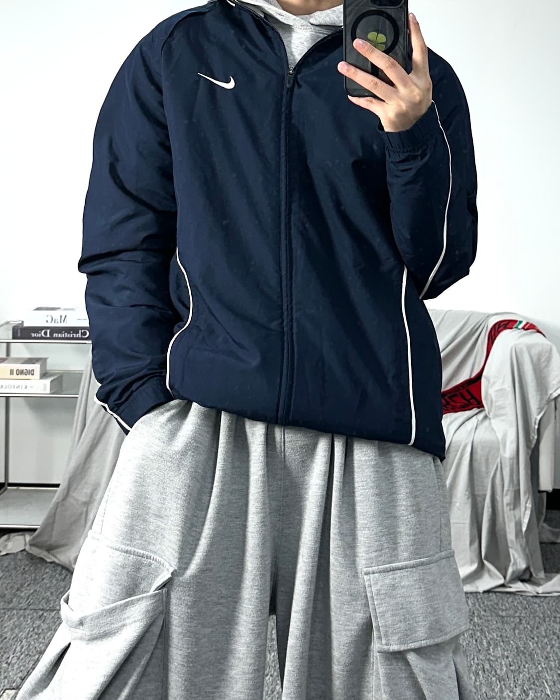 나이키 네이비 올드스쿨 바람막이 L 상품이미지3