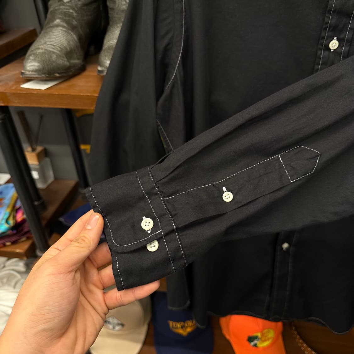 XL 폴로 랄프로렌 새상품급 앤드류핏 정품 블랙 다잉 스티치 셔츠 온20 상품이미지7