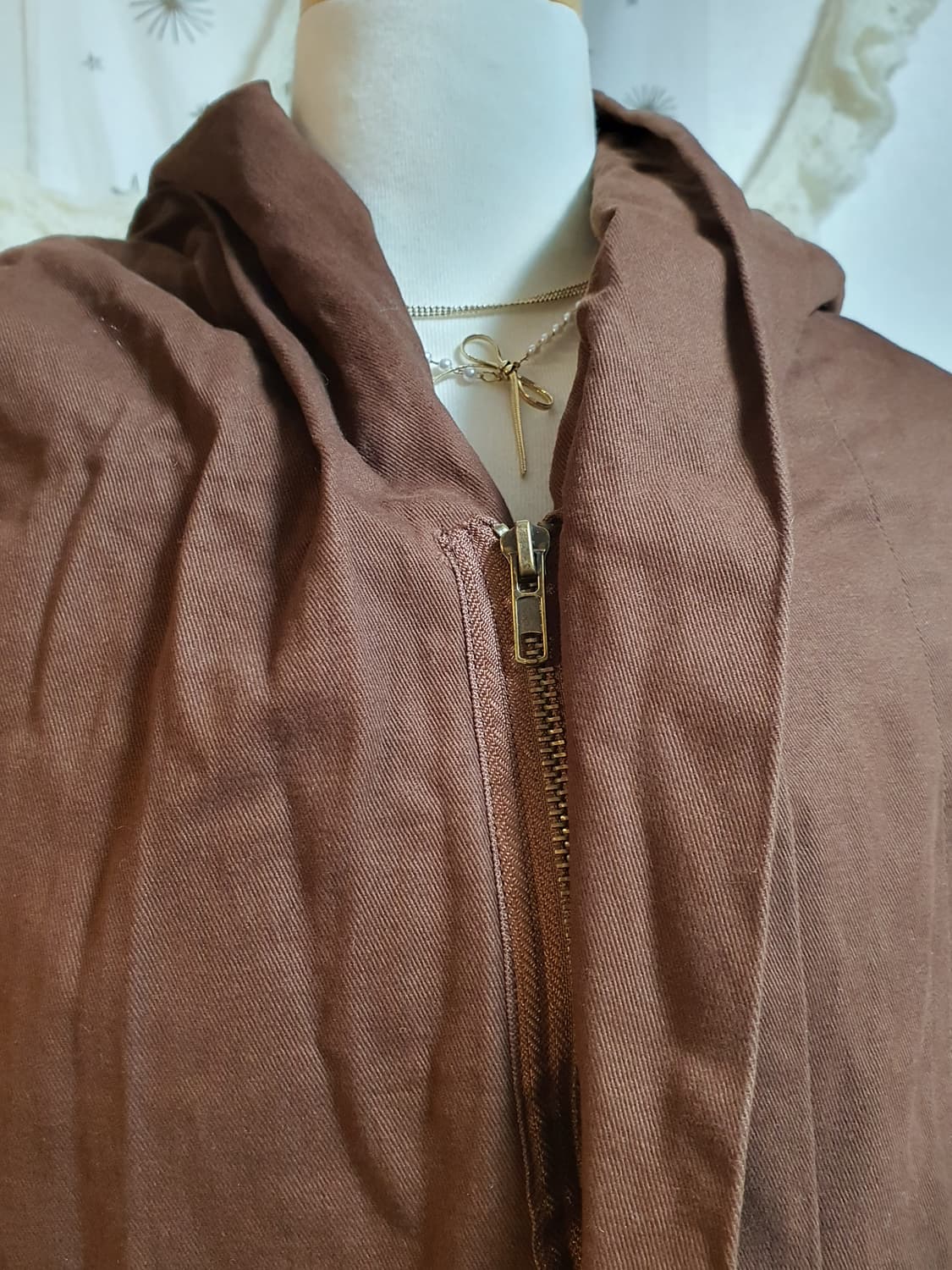 [빈티지] 브라운 후드 숏 야상 점퍼 상품이미지4