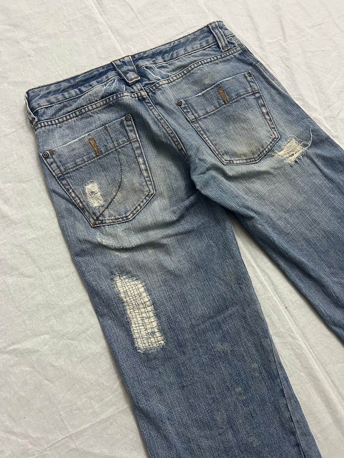 LB-03 빈티지 워싱 디스트레스드 데님 상품이미지4