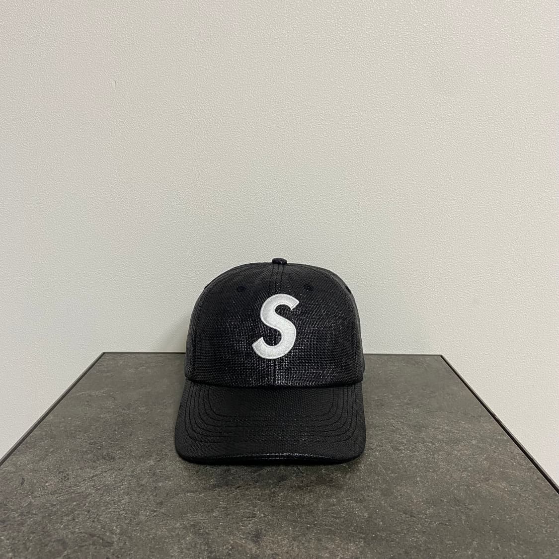 슈프림 라피아 블랙 에스로고 S로고 볼캡 모자 6패널 캡 상품이미지1