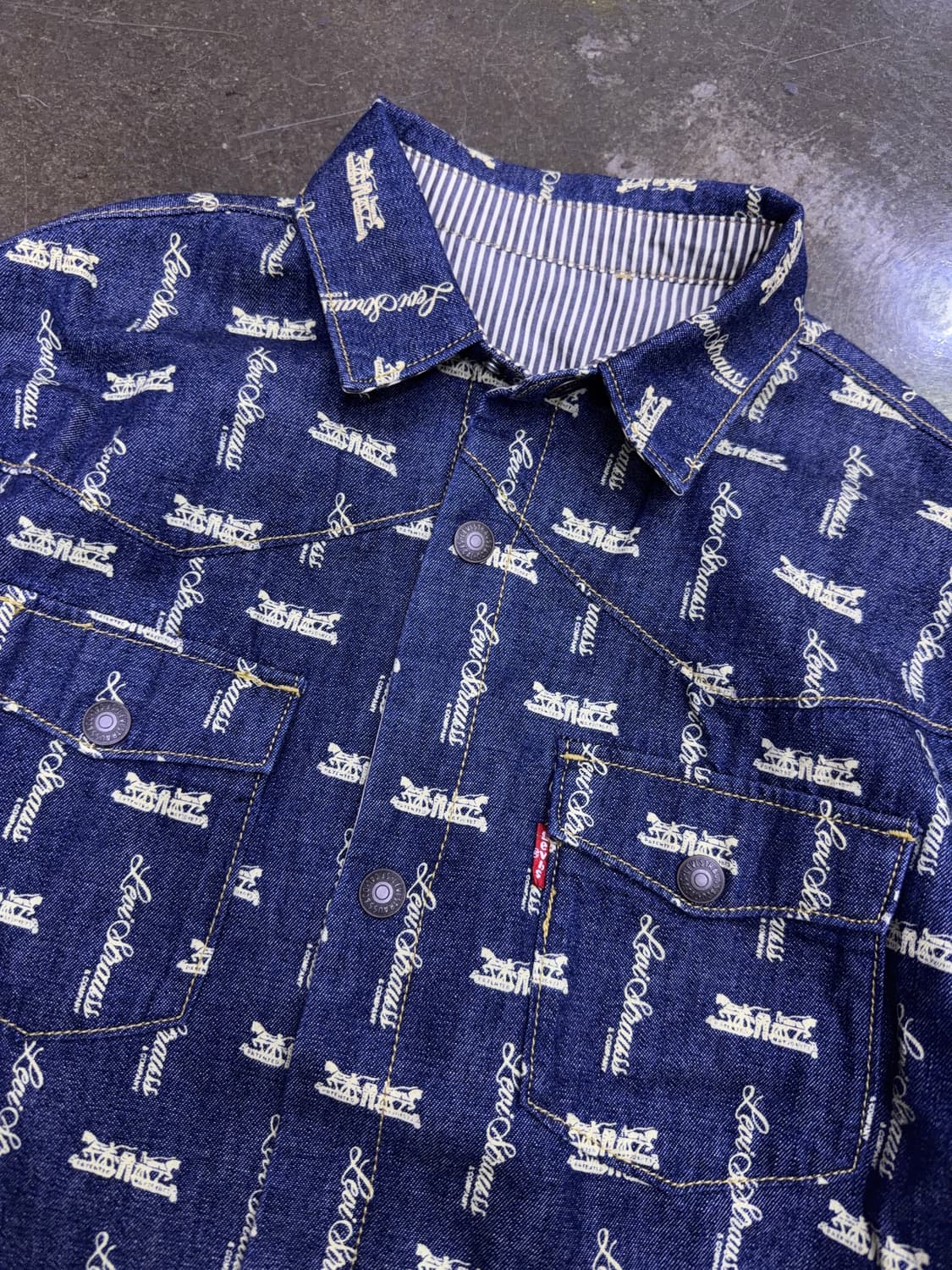 리바이스 키즈 양면 리버시블 데님셔츠 자켓 셔켓 M 상품이미지5