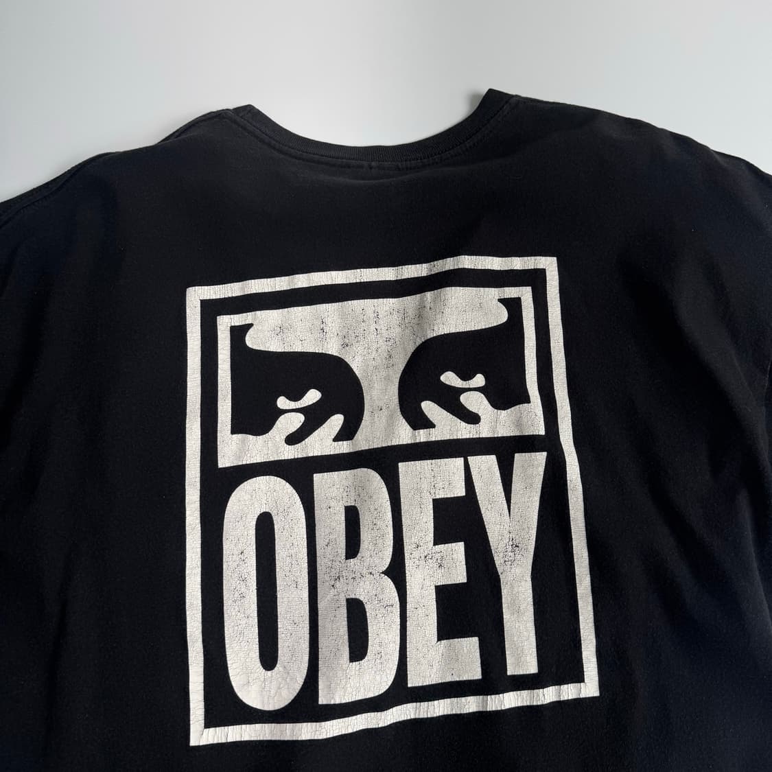 Obey 오베이 백 빅로고 블랙 반팔  상품이미지5