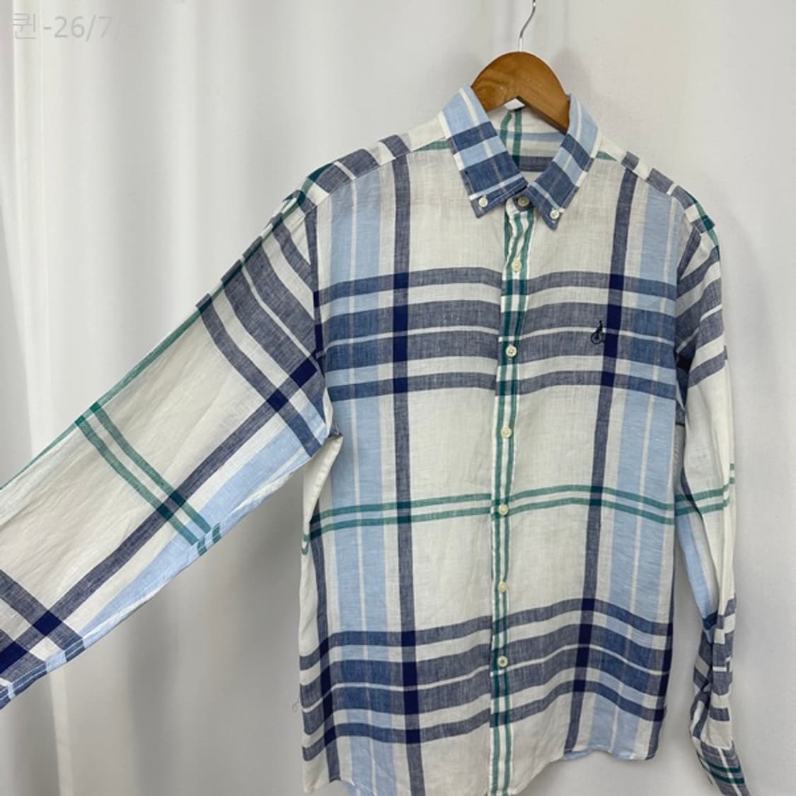 빈폴 남자 마100% 마 체크셔츠 남장 100 상품이미지4