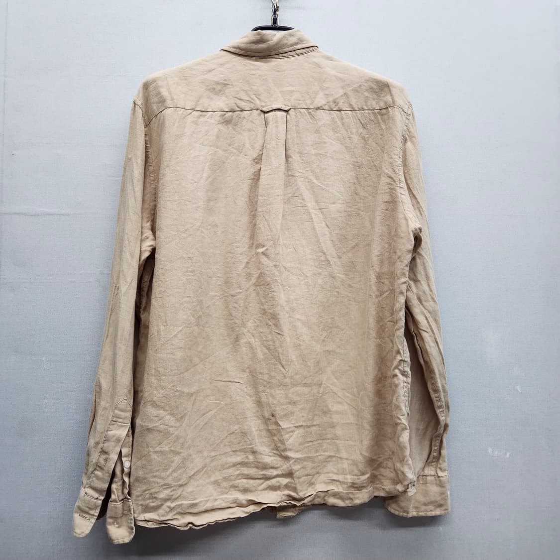 라코스테 로고 린넨100% 베이지 셔츠 40(L) 상품이미지4