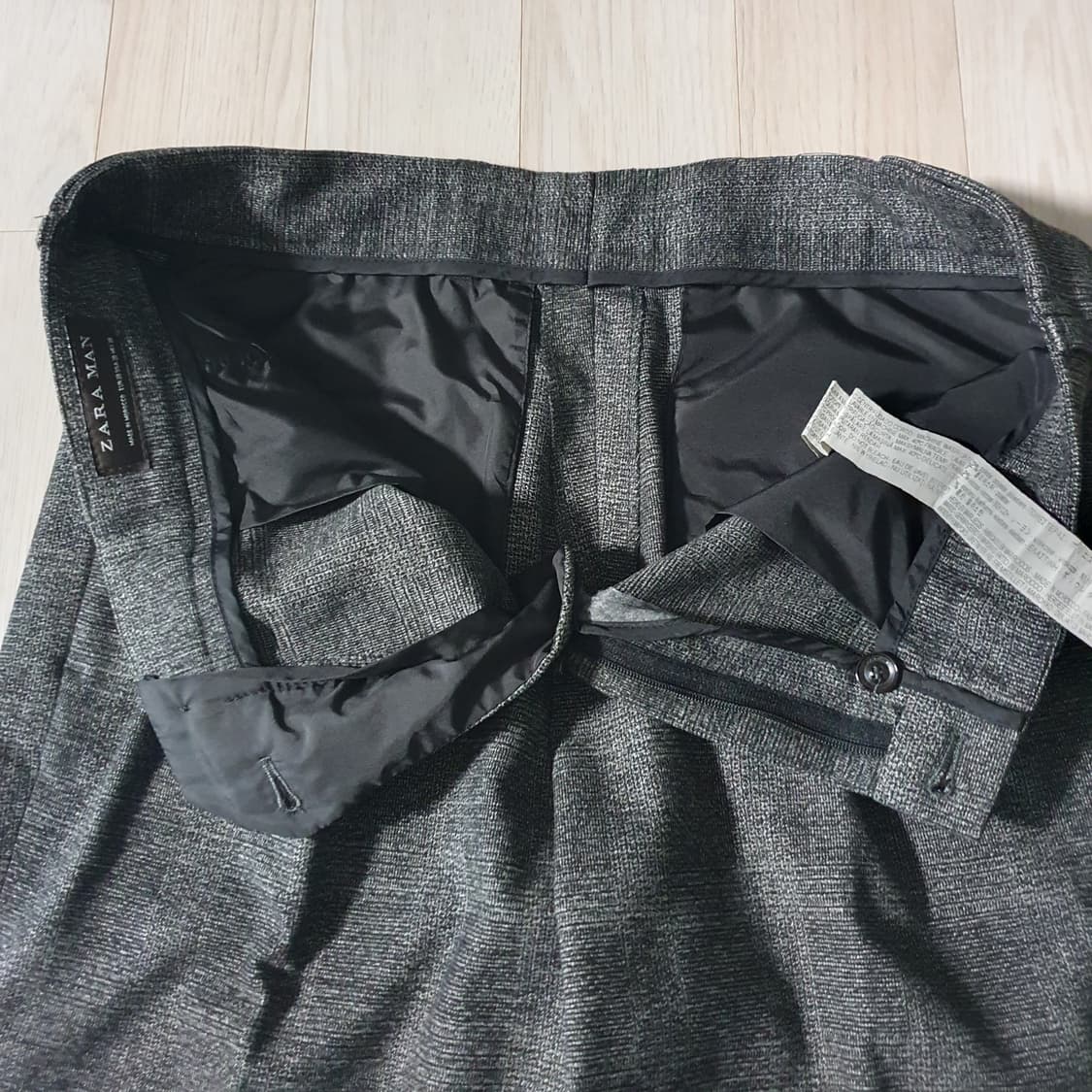 (30사이즈) 자라 슬랙스 울 팬츠 그레이 체크 바지 상품이미지8