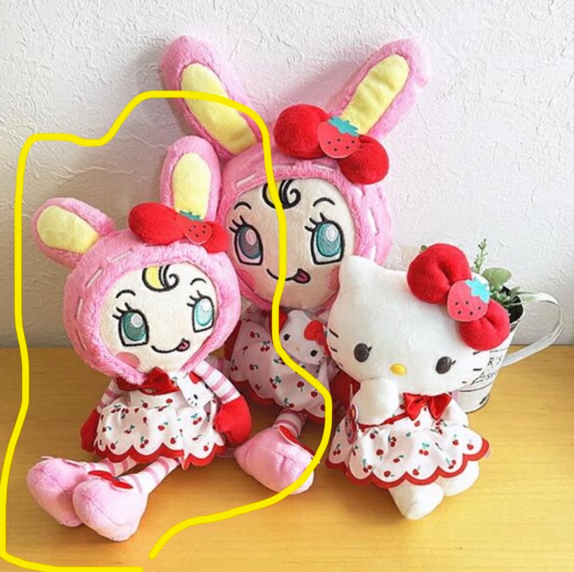 메조피아노 헬로키티 콜라보 3종 세트 (인형1 키링2) 상품이미지3
