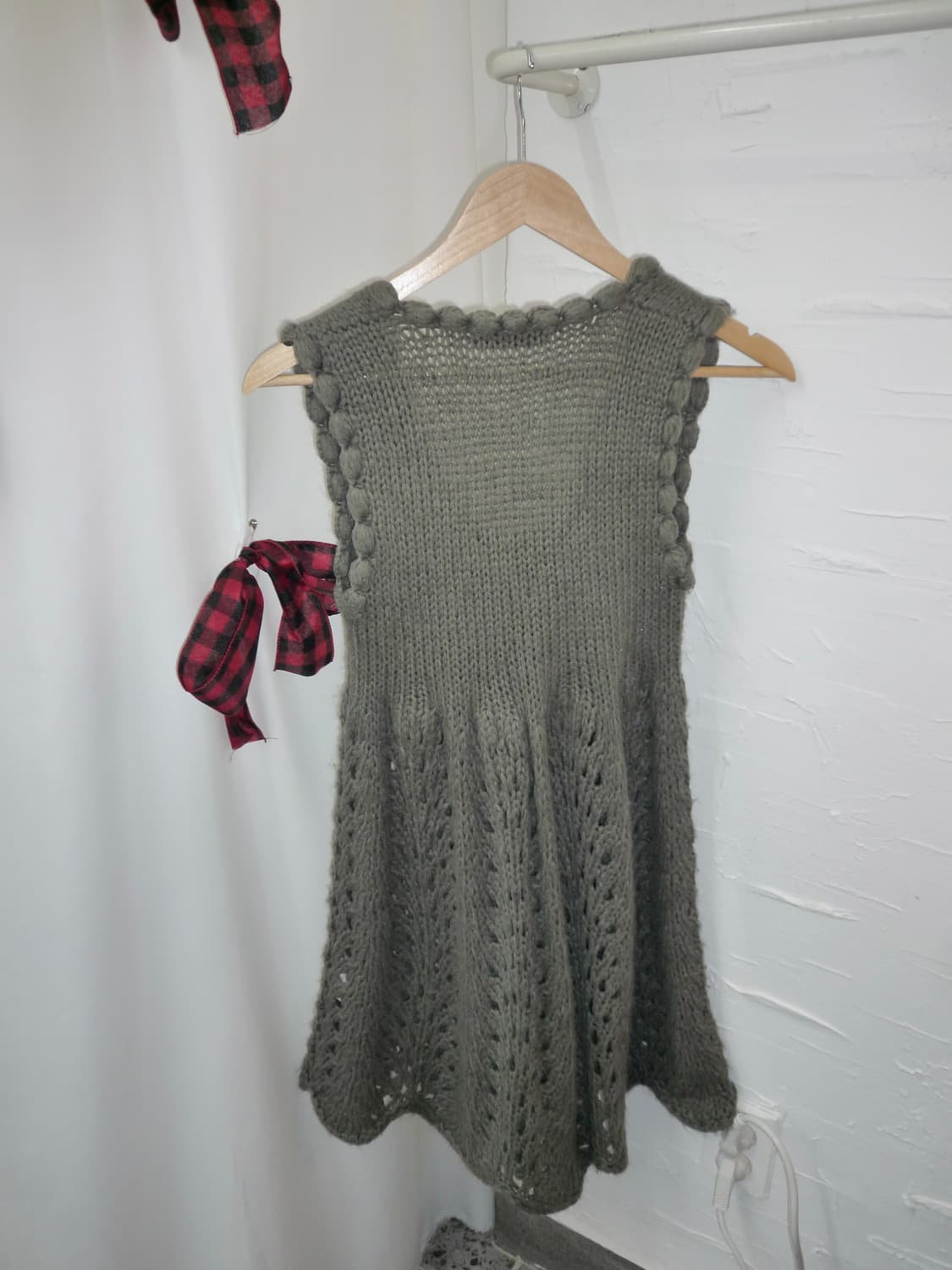 khaki knit vest 상품이미지5