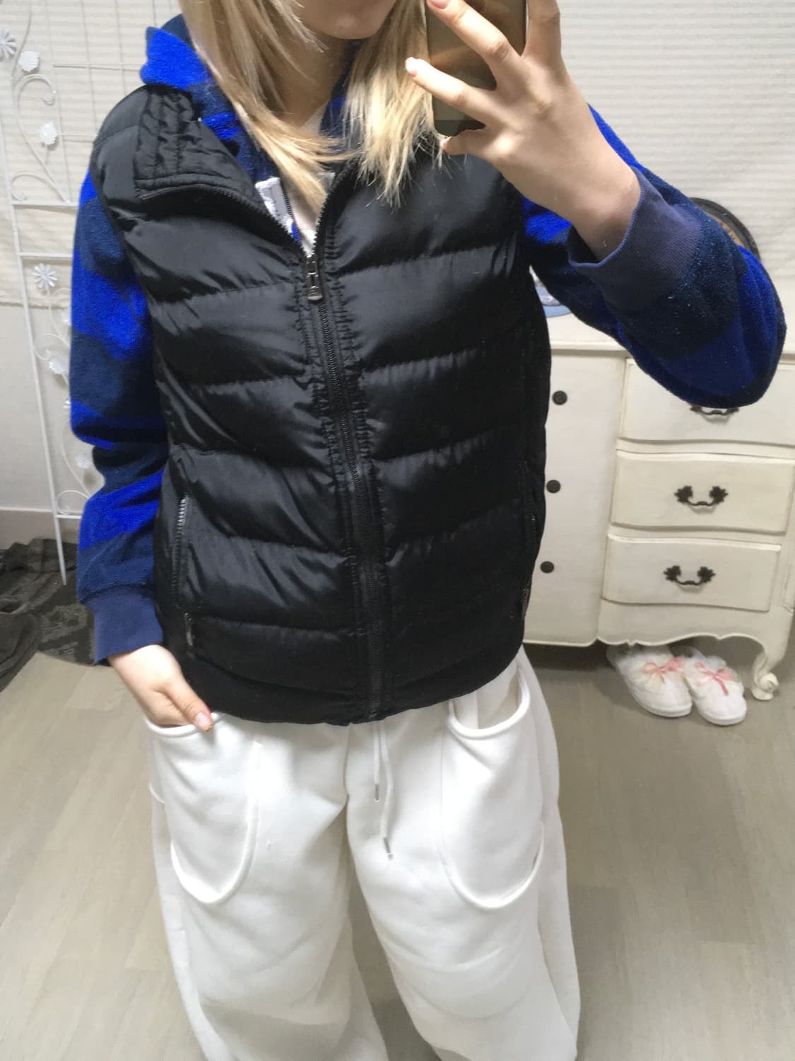 jpn vintage 블랙 패딩조끼 상품이미지3