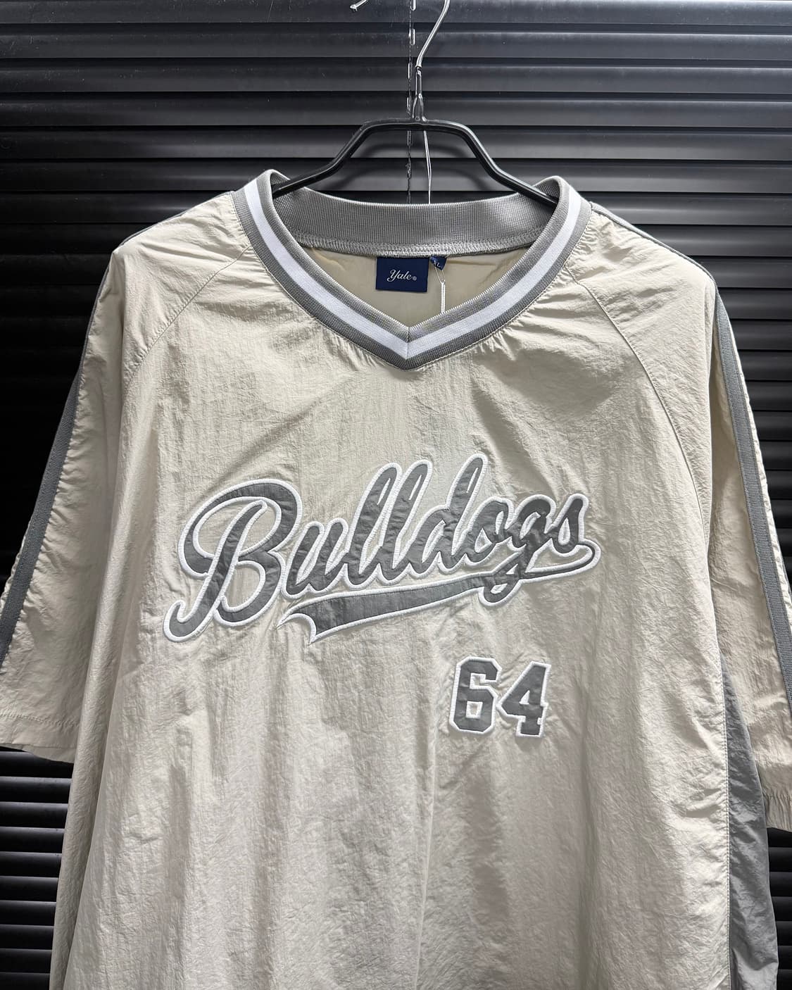 예일 브이넥 V넥 나일론 야구 베이스볼 반팔 아노락 베이지 XL 105 상품이미지3