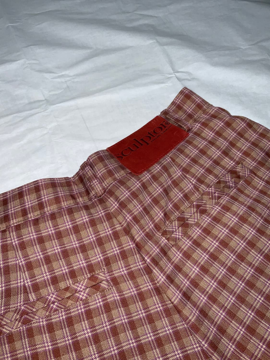 스컬프터 체크 핀턱 팬츠 S 상품이미지5