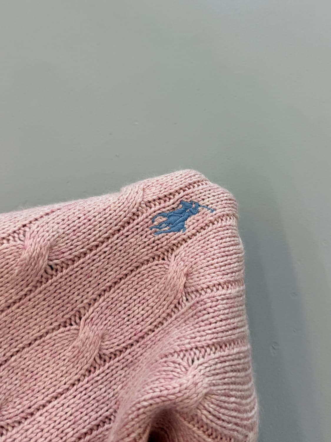 폴로 랄프로렌 루즈핏 실크 캐시미어 핑크 케이블 니트 상품이미지3