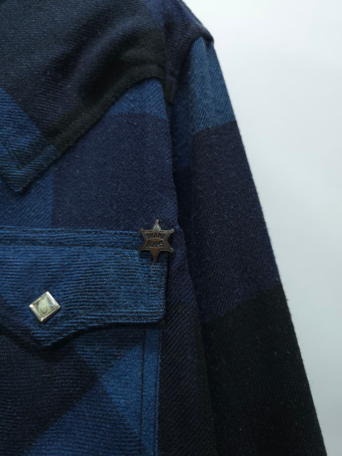 쉐인진 웨스턴 블루 버팔로 체크 플란넬셔츠(100) 상품이미지4