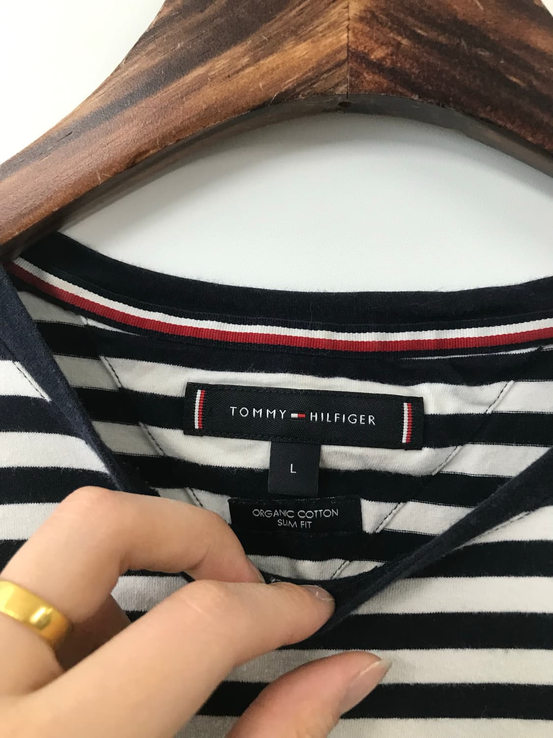 타미힐피거 자수로고 스트라이프 반팔 티셔츠 상품이미지5