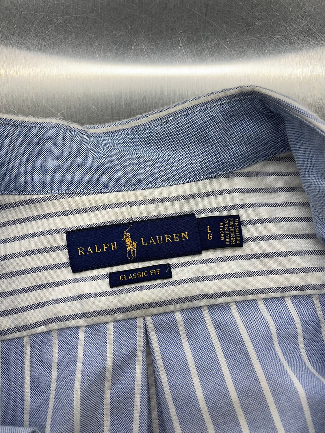 랄프로렌 스트라이프 투톤 옥스포드 클래식 핏 셔츠 상품이미지7
