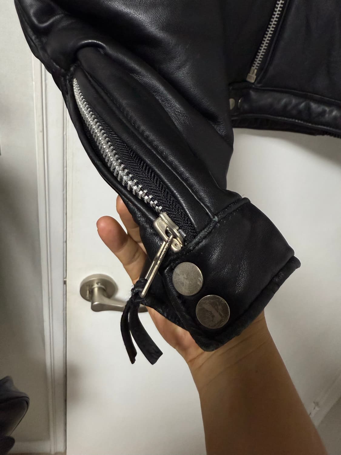 NUDE Leather 양가죽 바이커 봄버 상품이미지4