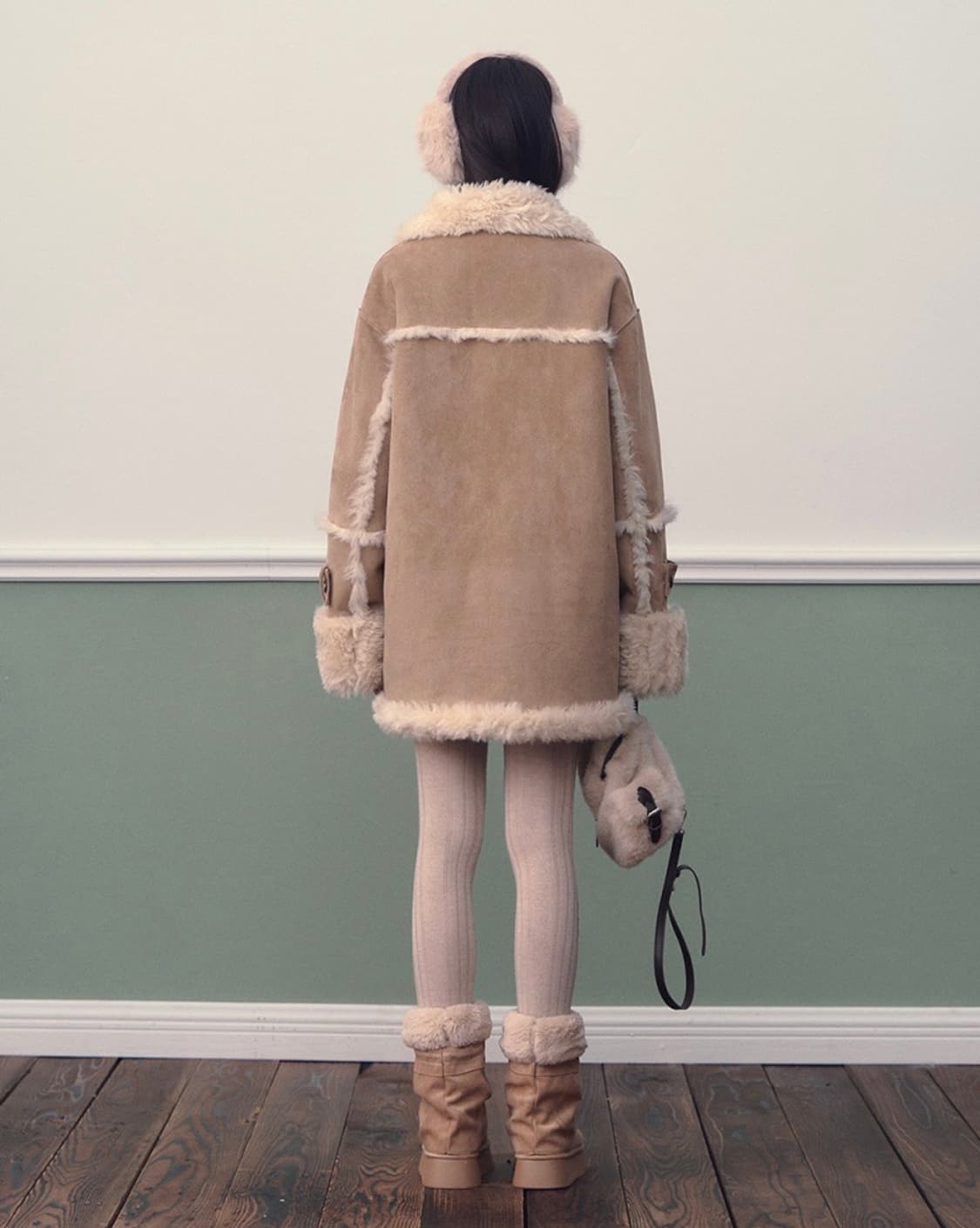 Soote Season 수트시즌 스웨이드 퍼코트 무스탕 자켓 브라운 상품이미지3