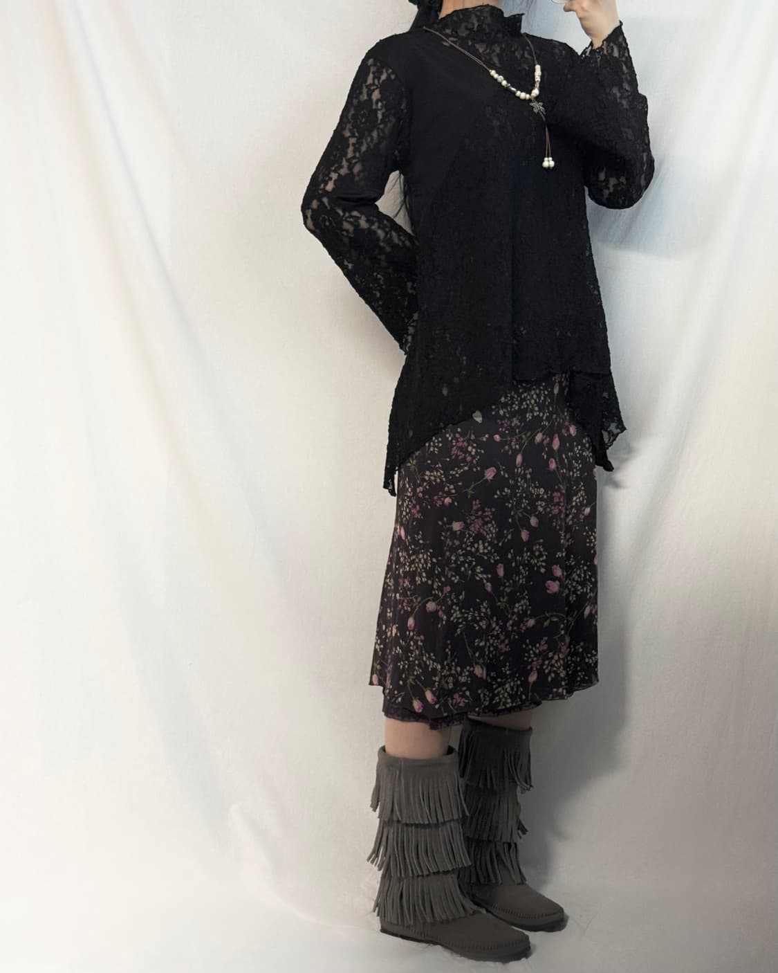 페이즐리 그라데이션 원피스 레이어드 탑 2pcs SET 상품이미지5