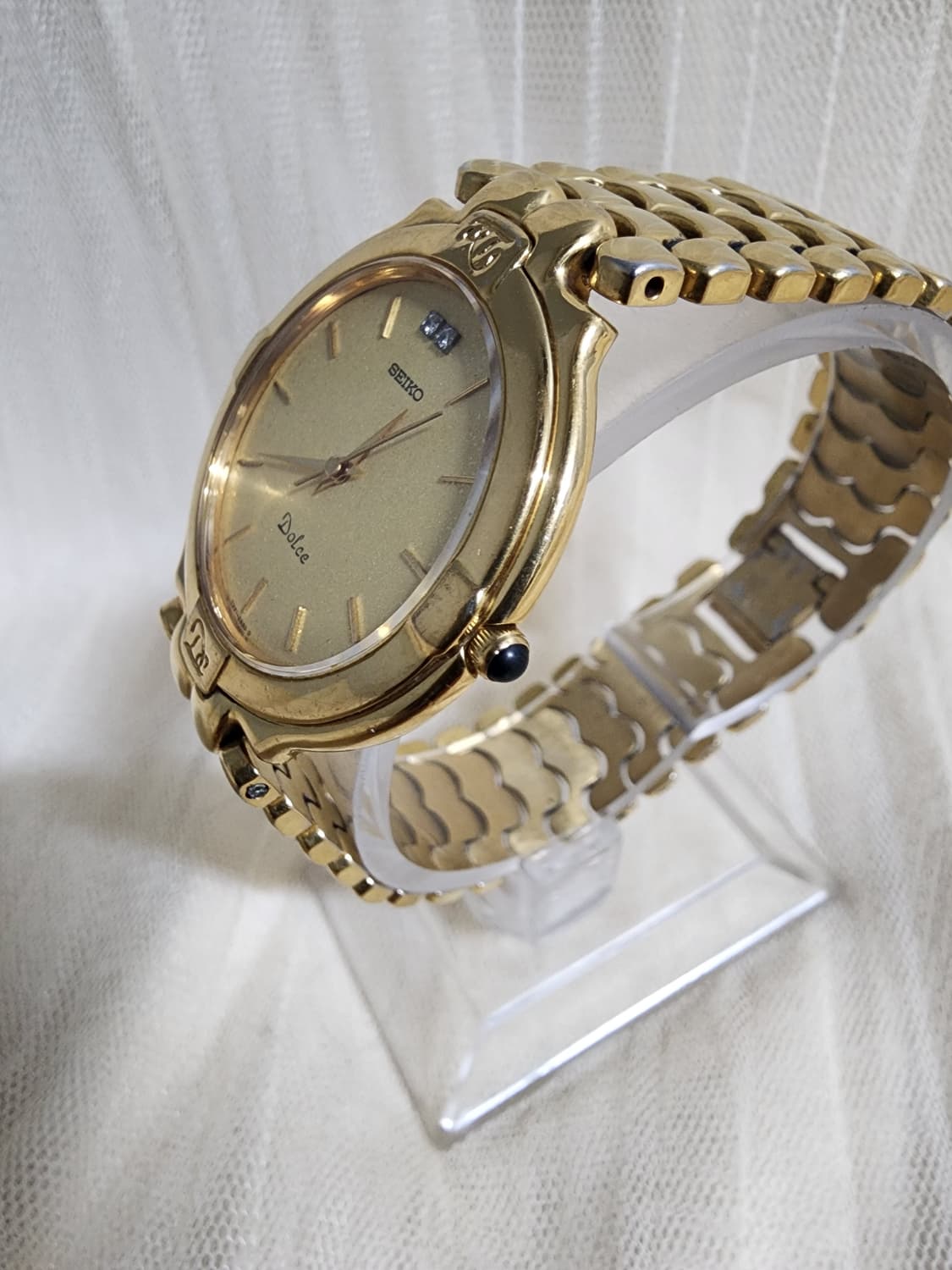빈티지 세이코 돌체 금장 쿼츠 시계 상품이미지4