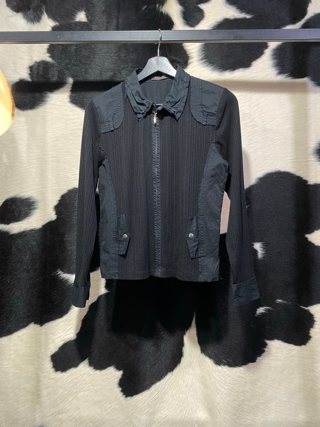 Relish 코튼 배색 디테일 플리츠 집업 상품이미지2