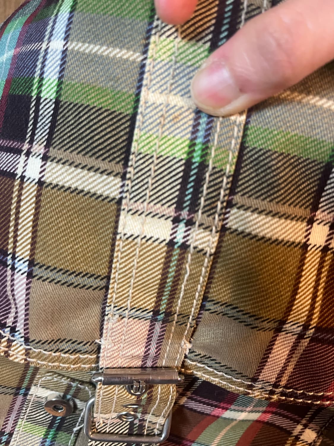 모리걸 빈티지 체크무늬 크로스백 상품이미지10