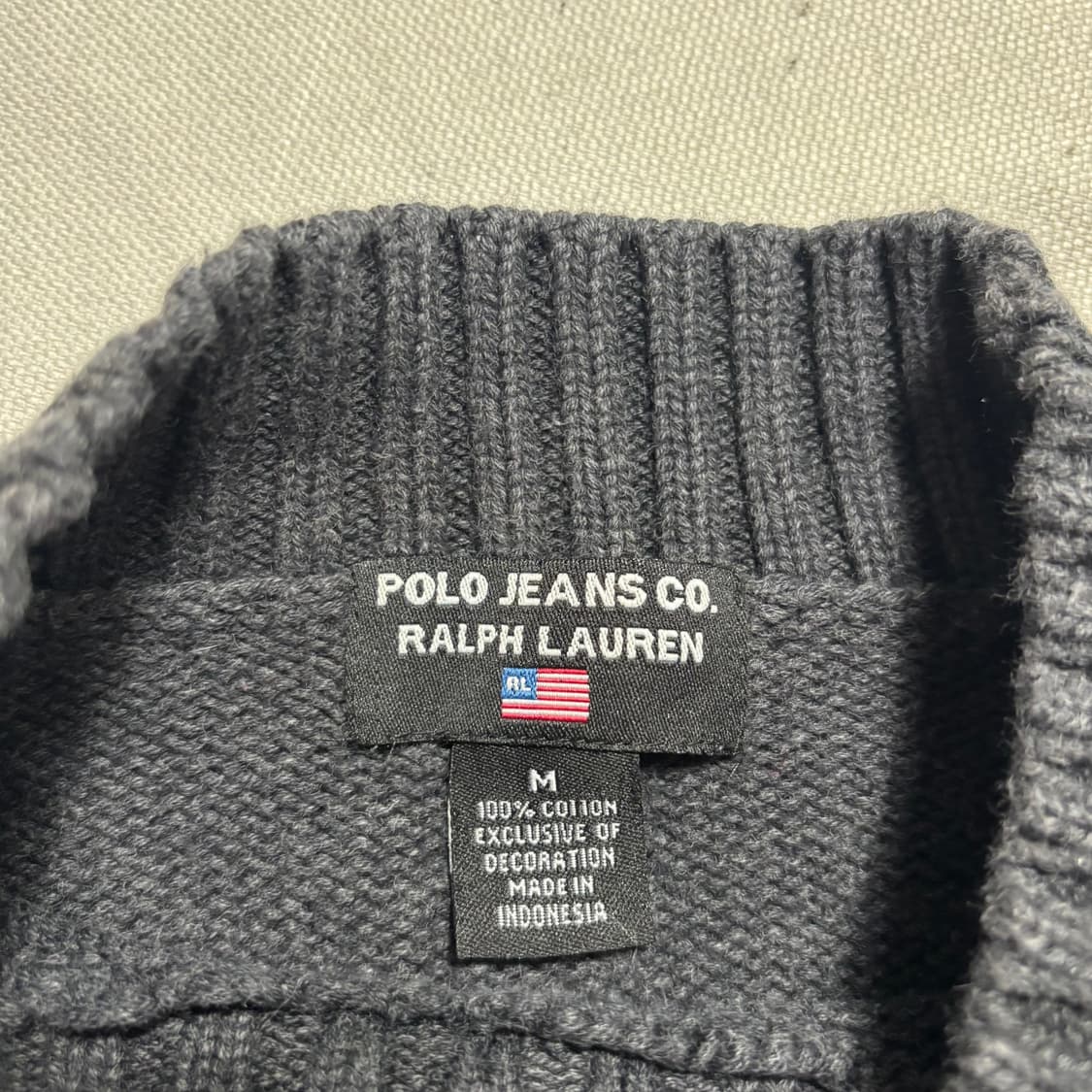 M 폴로랄프로렌 성조기 챠콜 코튼 니트 상품이미지4