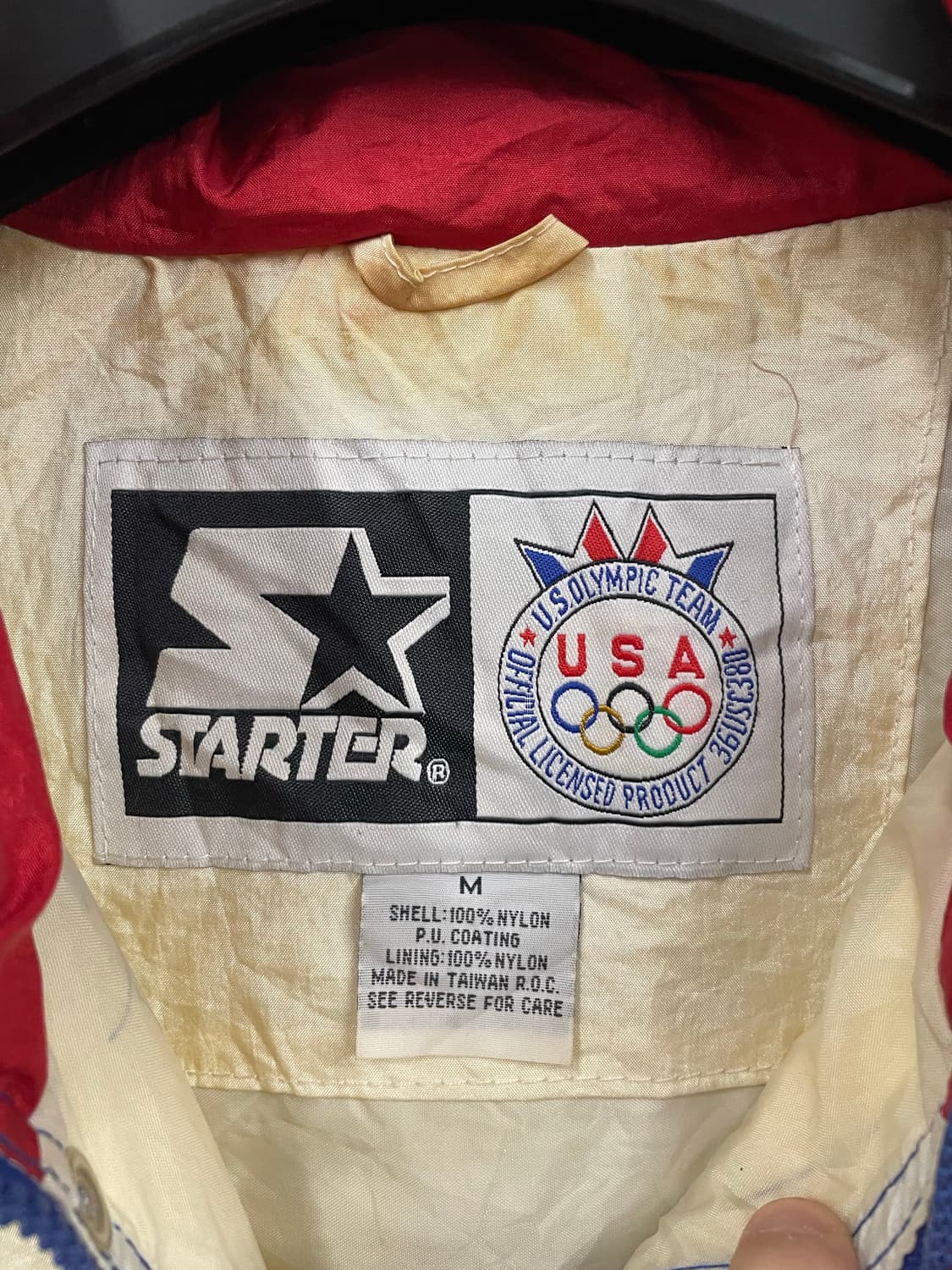 미국 빈티지 스타터 플래그 아노락 반집업 윈드자켓 M 상품이미지4