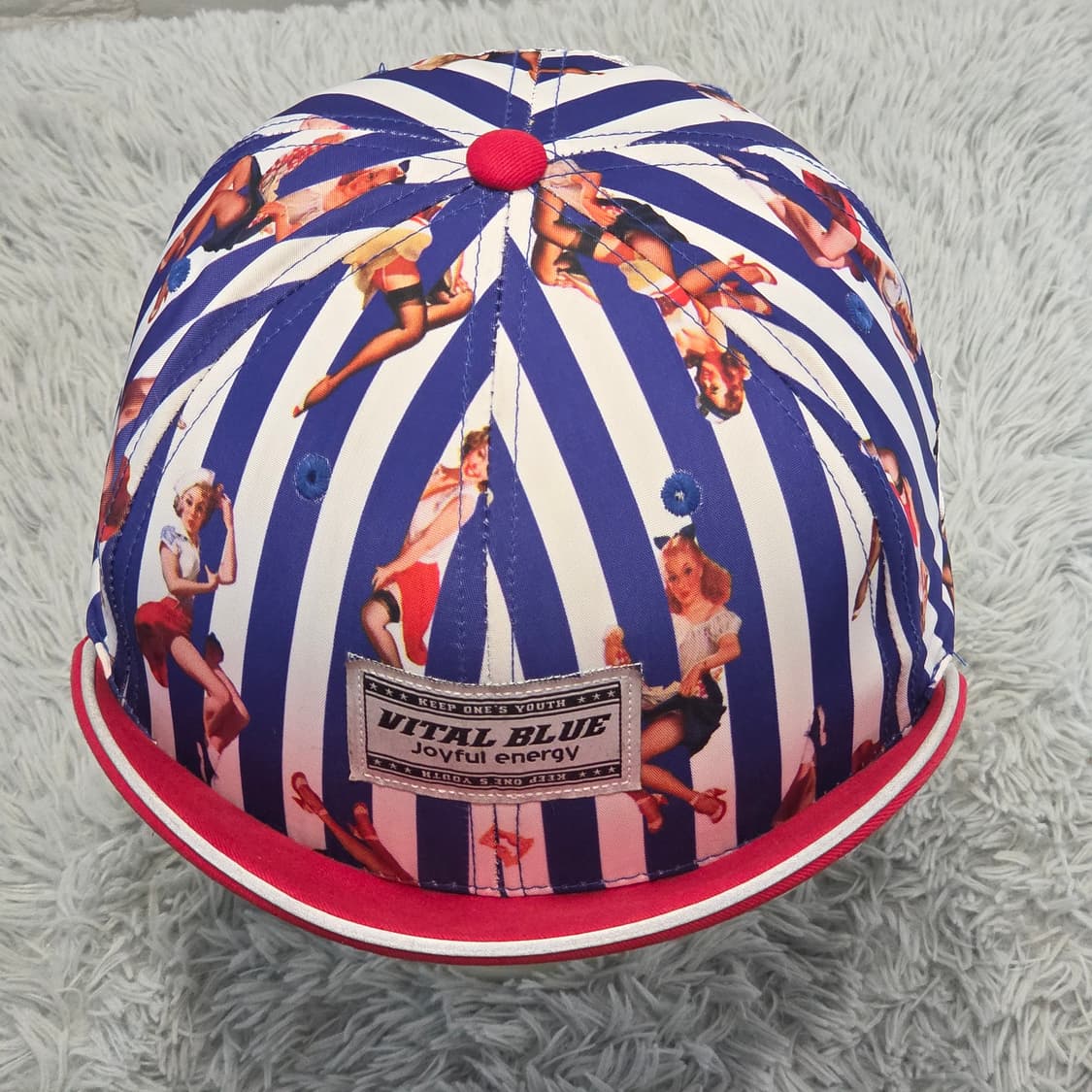 L6-2:바이탈블루 조이풀 스트라이프 그래픽 스냅백(56-59) 상품이미지1