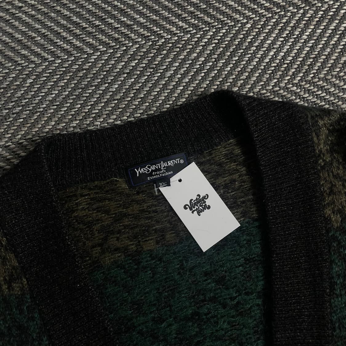 90s 입생로랑 아카이브 울 패턴 가디건o 3598 상품이미지5