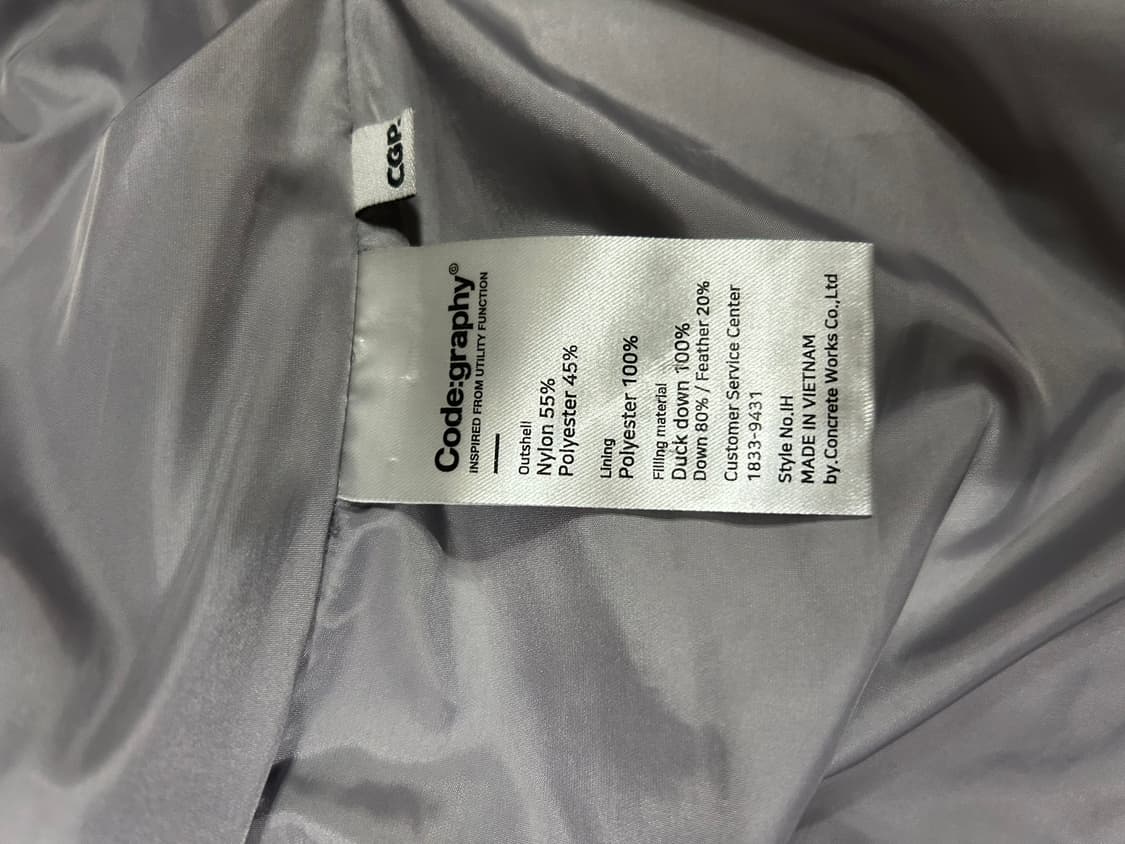 코드그라피 덕다운 패딩 여성 S 상품이미지4